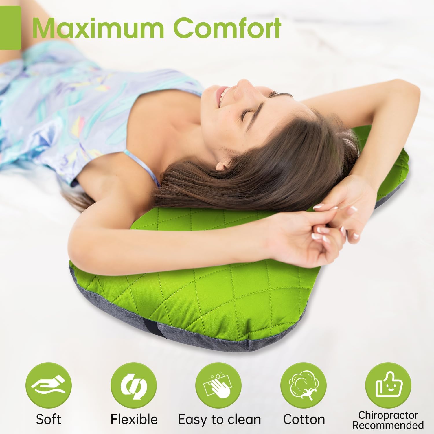 Almohada inflable para acampar con funda extraíble, almohadas de campamento ultraligeras y compactas para dormir, mochileros, senderismo, playa, al