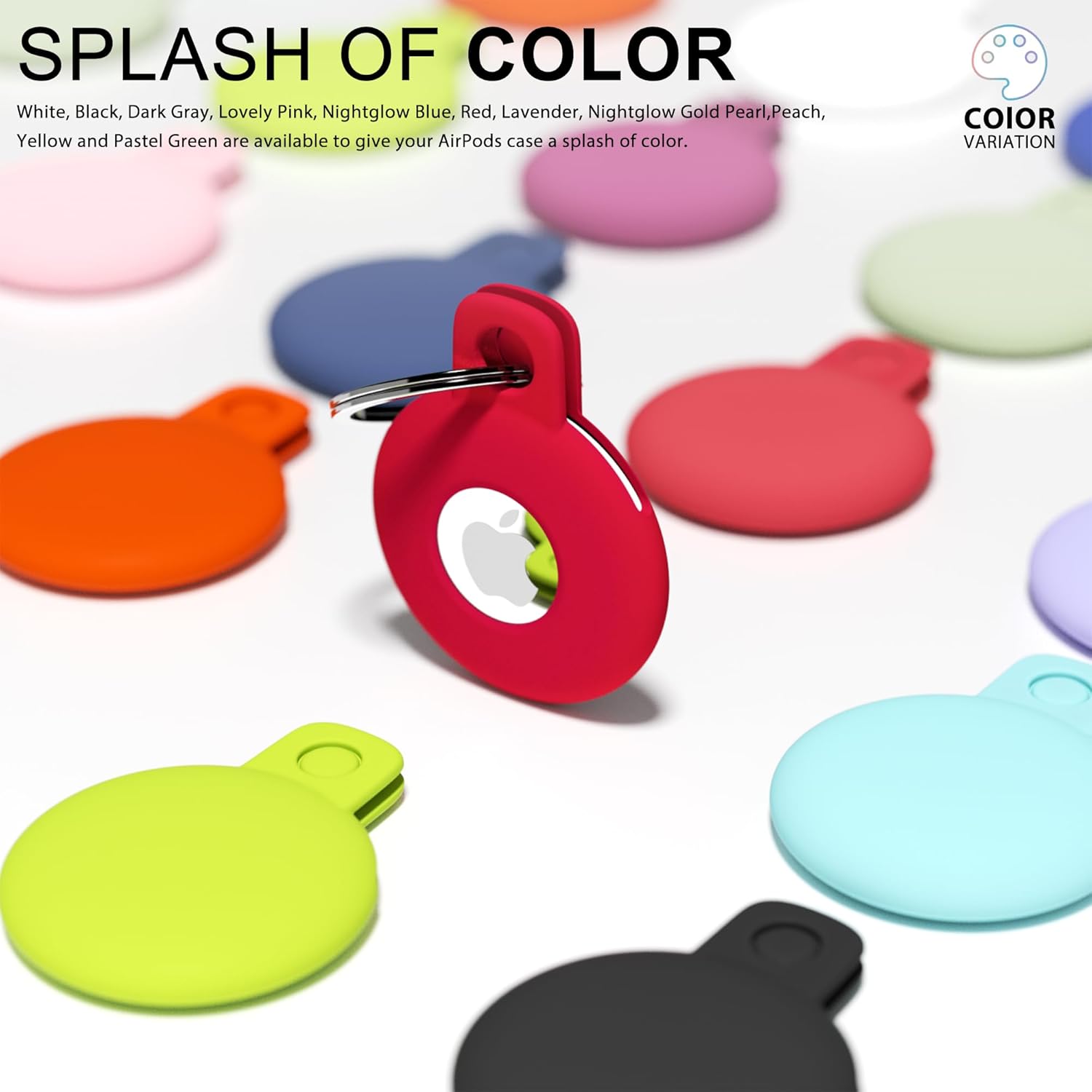 Svanove Llavero para Airtag con llavero Airtag, funda para Airtag de Siliocne, bonitos accesorios para Airtag para niños, equipaje, collar de perro