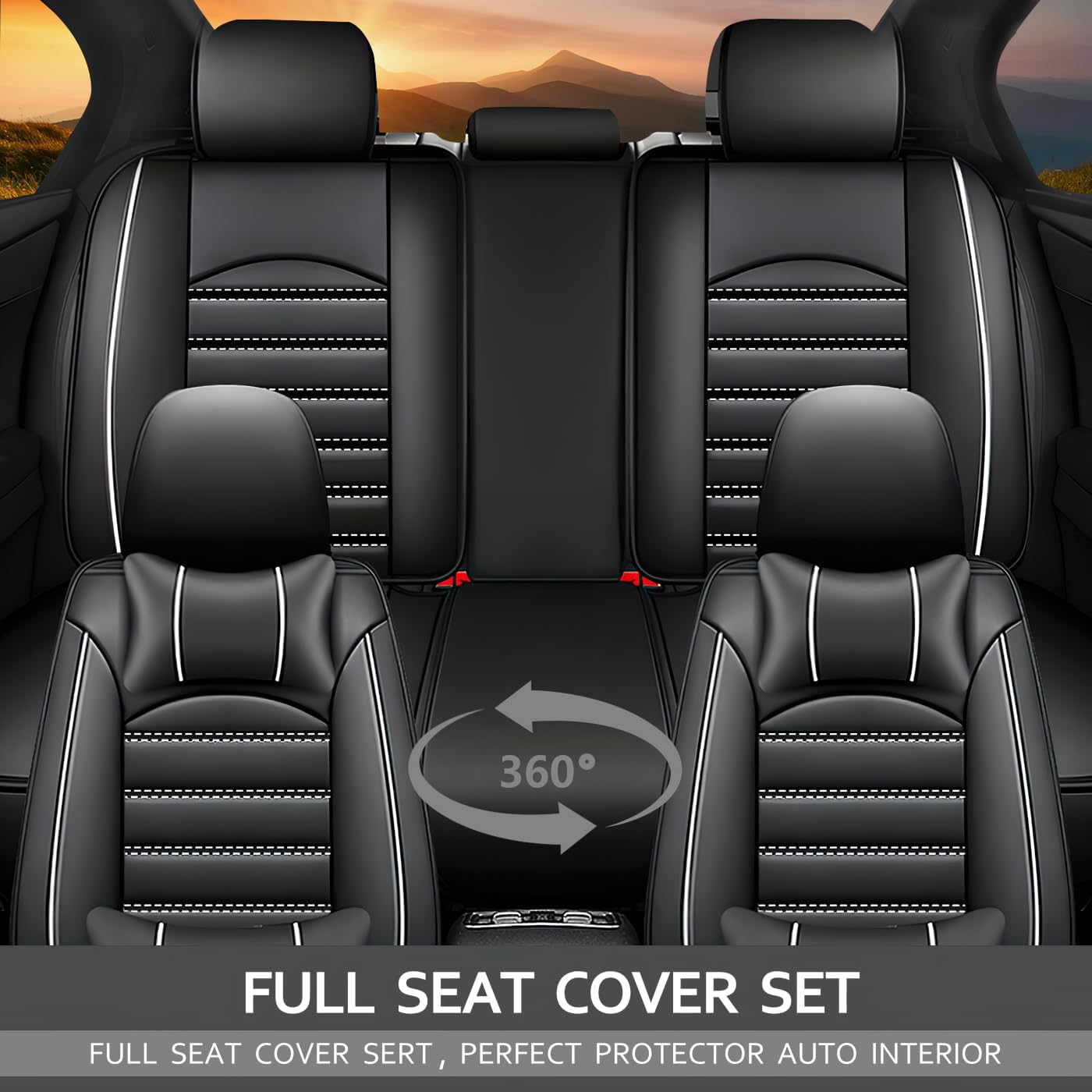 Fundas de asiento de automóvil para Nissan Frontier 1998-2023, 5 fundas de asiento impermeables de piel sintética para asientos delanteros y