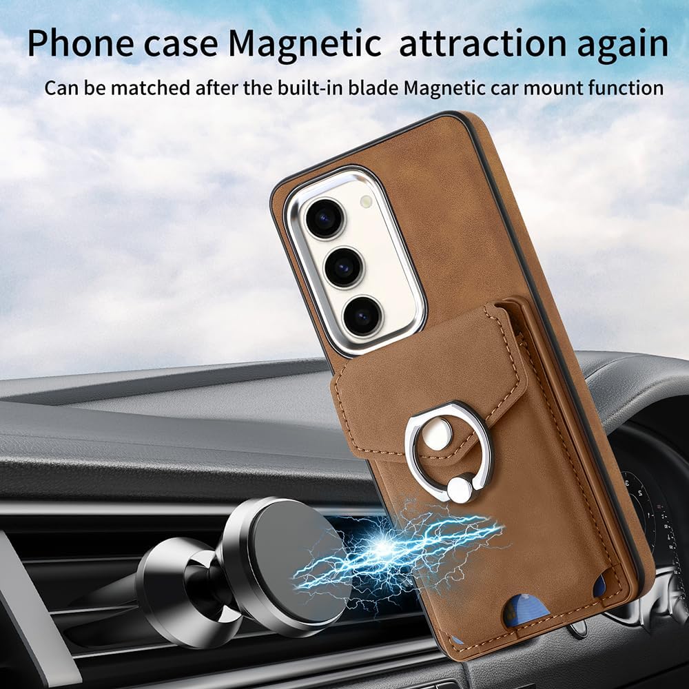 Asuwish Funda tipo cartera compatible con Samsung Galaxy S23 5G y protector de pantalla de vidrio templado, soporte para tarjetas, soporte
