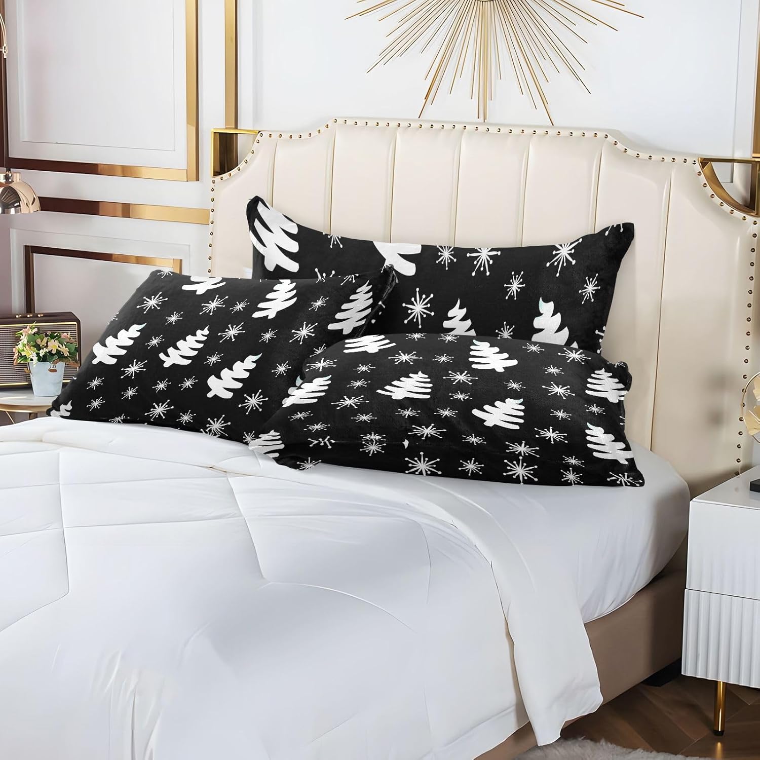 Emelivor Fundas de almohada de terciopelo para árboles de Navidad, fundas de almohada suaves, fundas de almohada cómodas, almohadas decorativas para