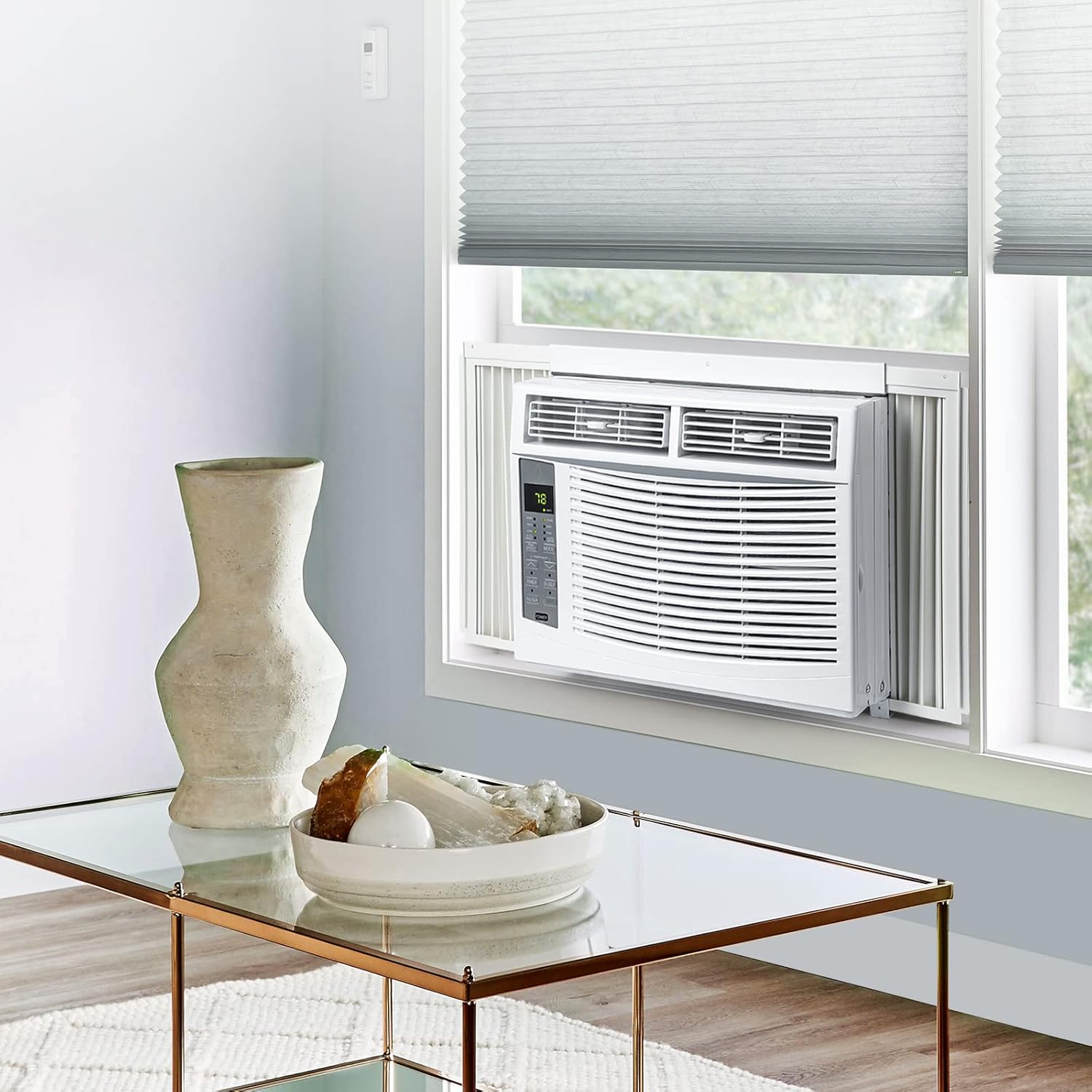 GAOMON Unidad de aire acondicionado para ventana de 6000 BTU, aire acondicionado de ventana de refrigeración eficiente con control remoto y