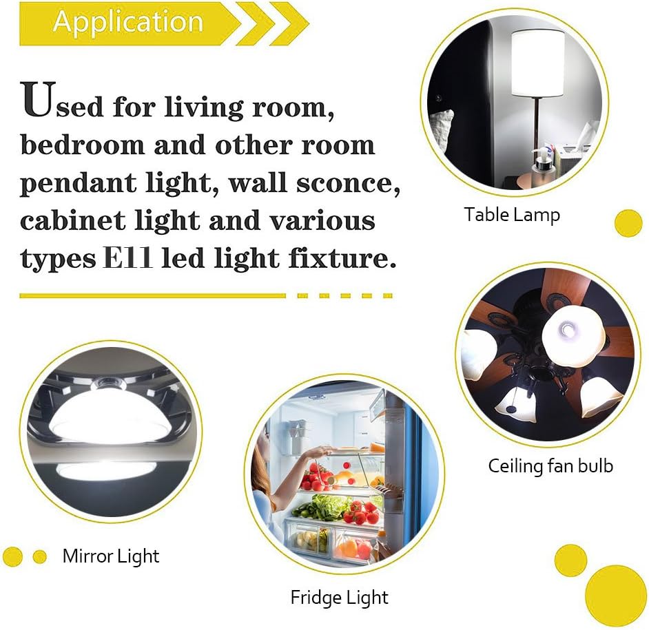 Paquete de 4 bombillas LED E11, totalmente nuevas (102 LED), equivalente a 8 W 75 W-100 W, 850 LM, luz diurna 6000 K, regulable, base de mini