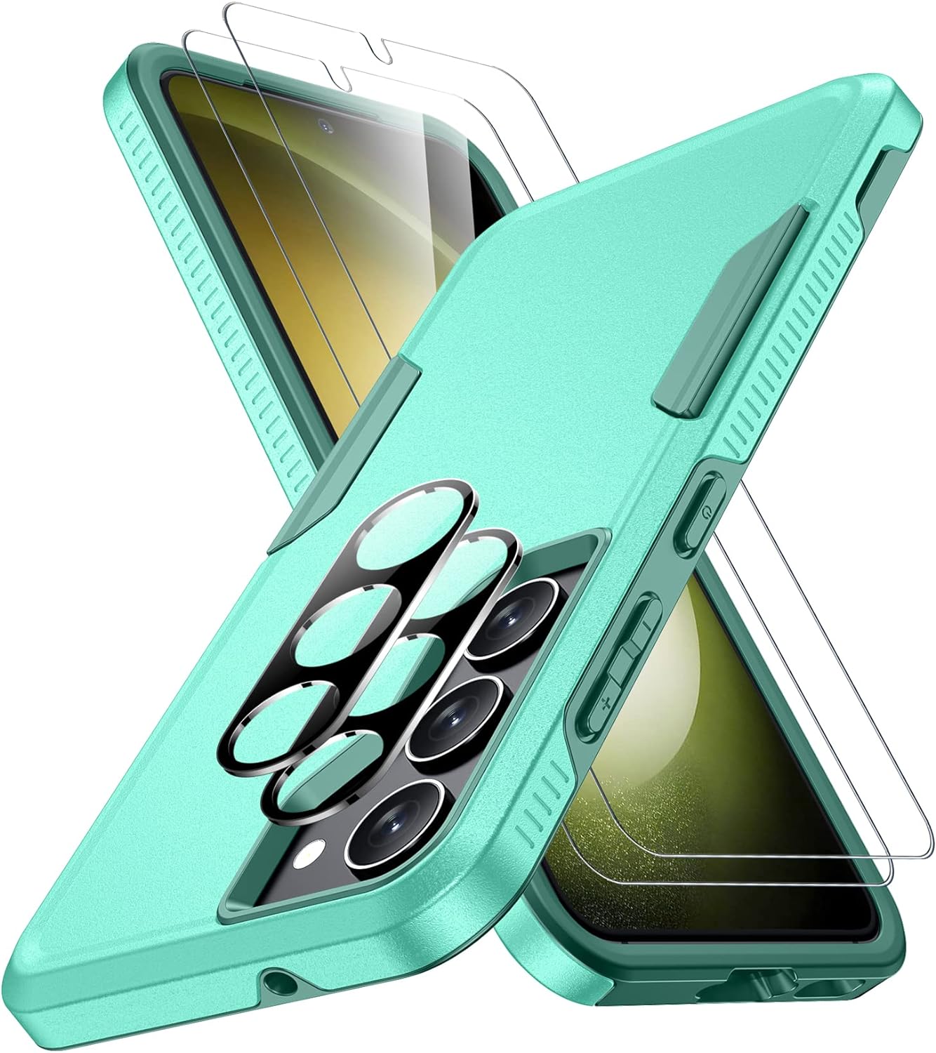 SPIDERCASE Funda diseñada para Samsung Galaxy S23, protección contra caídas de grado militar de 10 pies, paquete de 2 protector de pantalla de