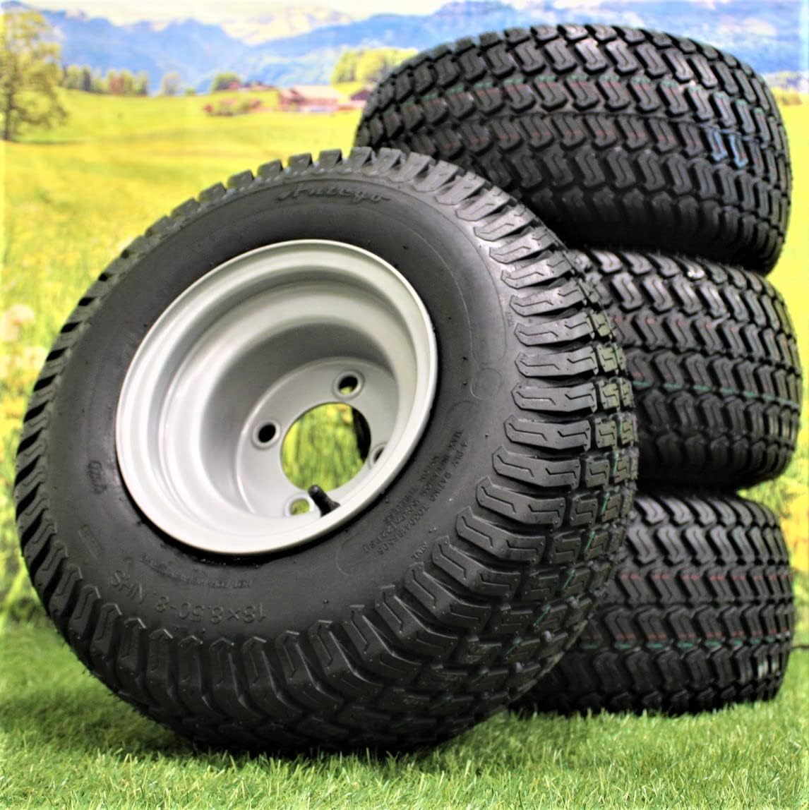 18×8.50-8 con conjuntos grises de 8×7 para carrito de golf y cortacésped (banda de césped ATW-003) (juego de 4)