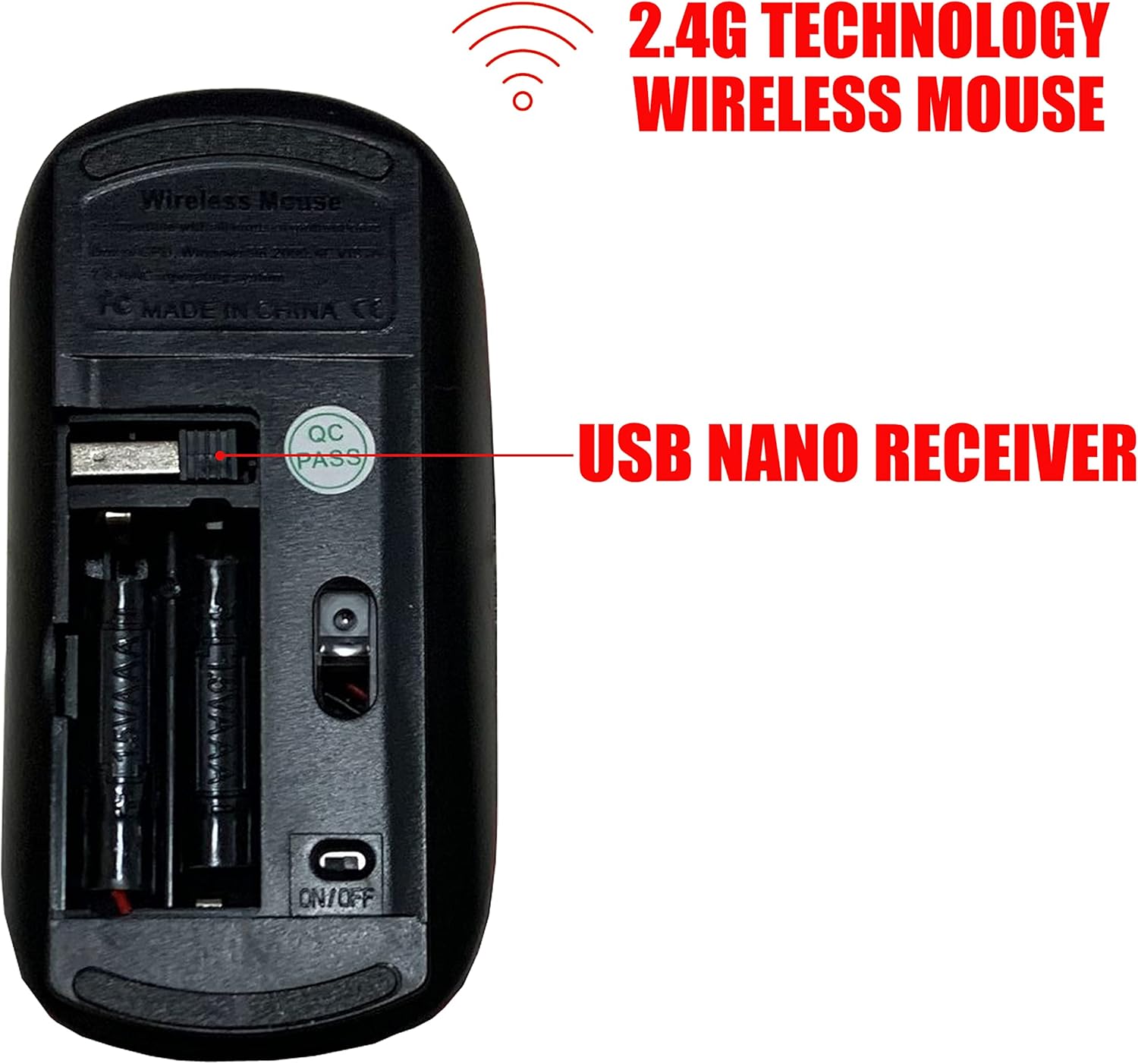 CJCBROES Ratón inalámbrico 2.4G con bonito diseño de patrón para todas las computadoras portátiles y computadoras de escritorio con nano receptor,