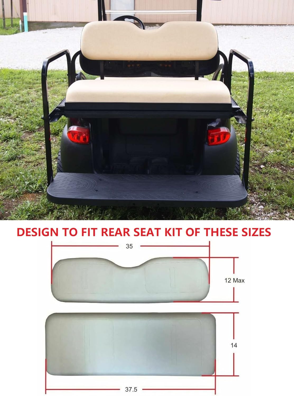 Huskey – Fundas de asiento para carrito de golf delantero y trasero para EZGO y Club Carvarios colores, material de vinilo de grado marino,