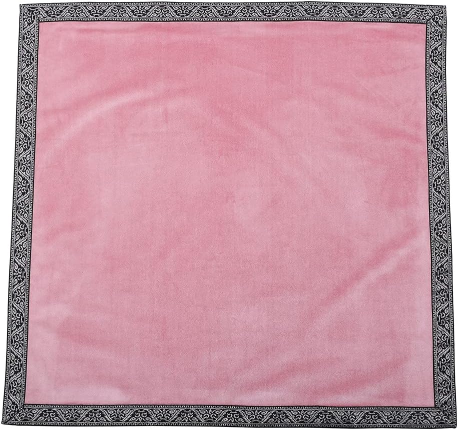 BLESSUME Paño de mesa y bolsa de terciopelo de bruja Altar Tarot Paño cuadrado de adivinación (rosa)