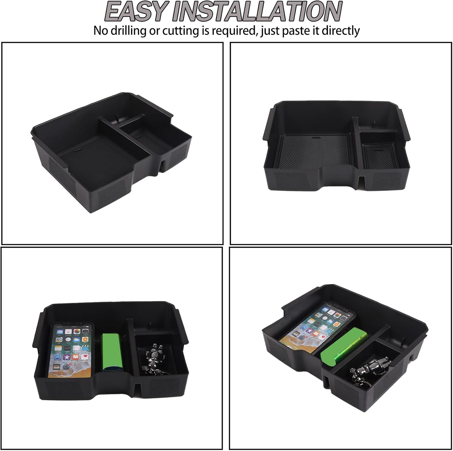 Lcojicep Bandeja de almacenamiento de control central compatible con Ford RangerEverest 2023, bandeja organizadora de consola central, caja de
