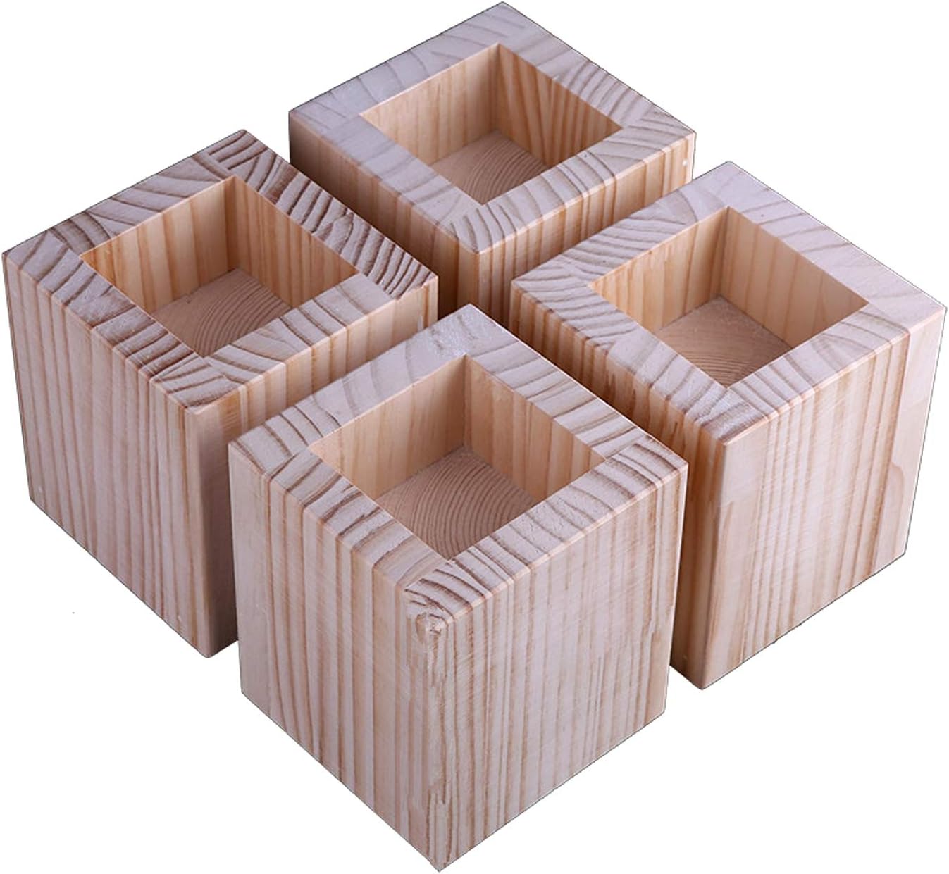Muebles modernos de mediados de siglo con patas elevadas, patas de cama ranuradas en bloque de madera maciza, patas de mesa, patas de gabinete de