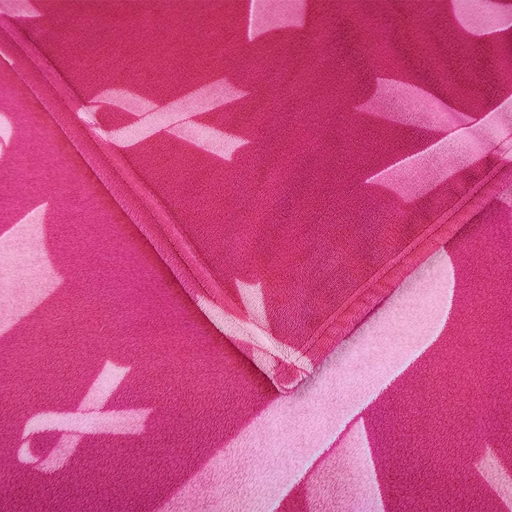 Pink Ribbon – Manta de concientización sobre el cáncer de mama, manta suave de 50 x 60 pulgadas, perfecta para la temporada de acurrucarse