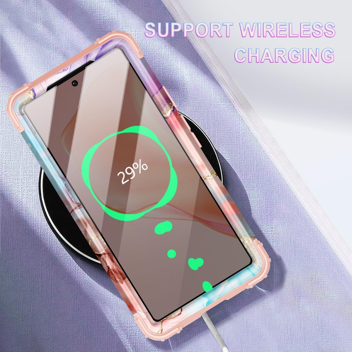 Funda para Google Pixel 7, tres capas resistentes a prueba de golpes de cuerpo completo con 2 protectores de pantalla de vidrio templado + 2