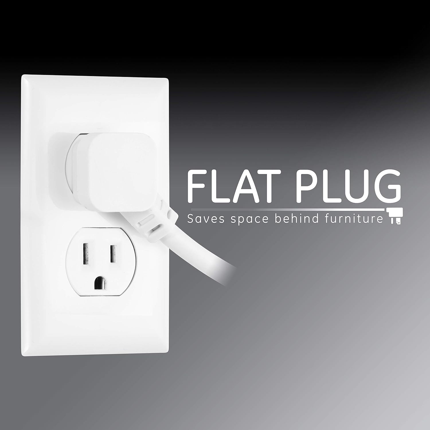 GE Protector SurGE de 6 tomas, paquete de 4, cable de extensión de 15 pies, 800 julios, de enchufe plano, cubiertas de seguridad de girar para