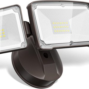 Amico Luz de seguridad LED de 3500 lúmenes, luz de inundación brillante para exteriores, luz de día de 5000 K, luz blanca IP65 impermeable con 3 Amico Luz de seguridad LED de 3500 lúmenes, luz de inundación brillante para exteriores, luz de día de 5000 K, luz blanca IP65 impermeable con 3