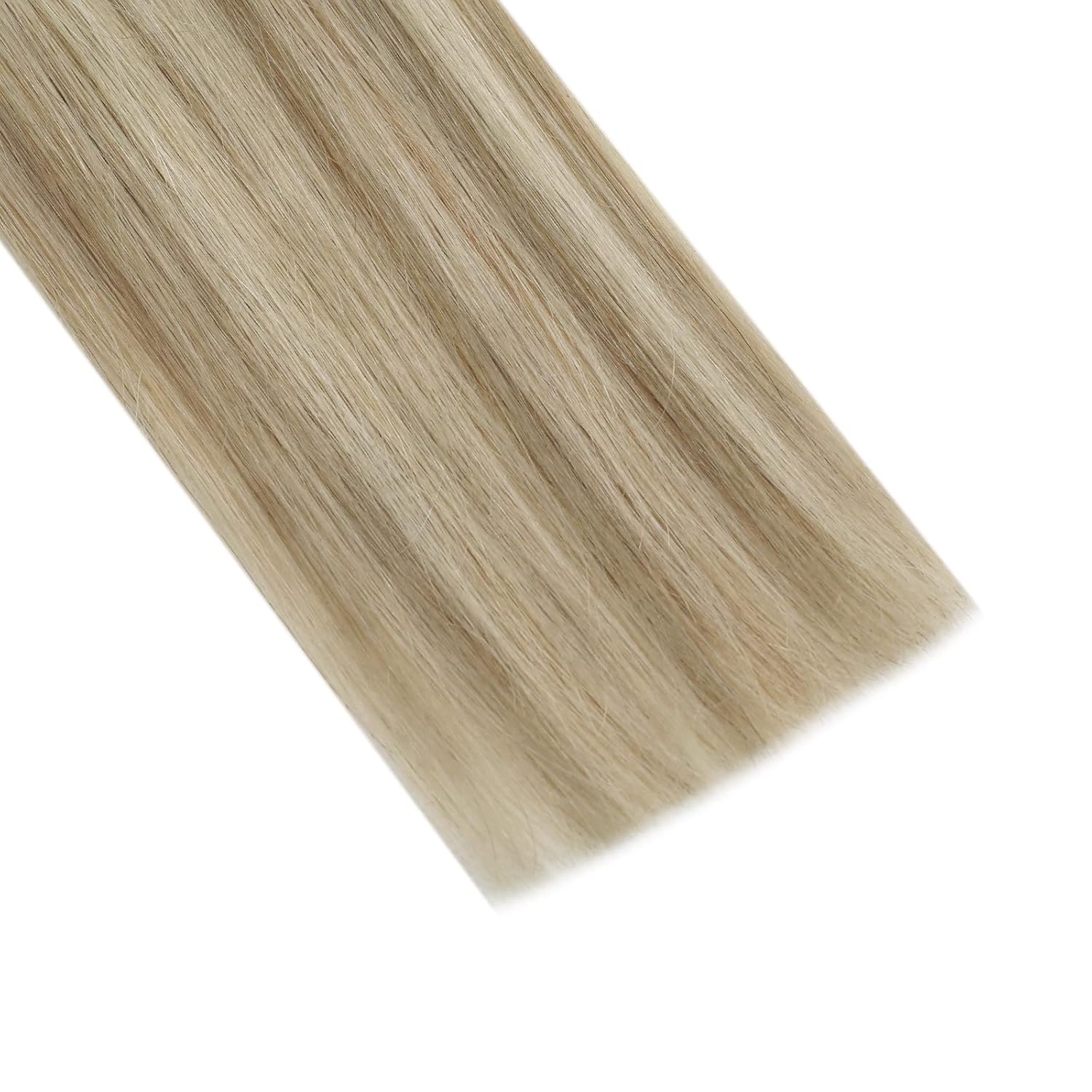 Full Shine – Extensiones de cabello humano con cinta adhesiva de color rubio dorado, reflejos rubio medio, extensiones adhesivas de doble cara de