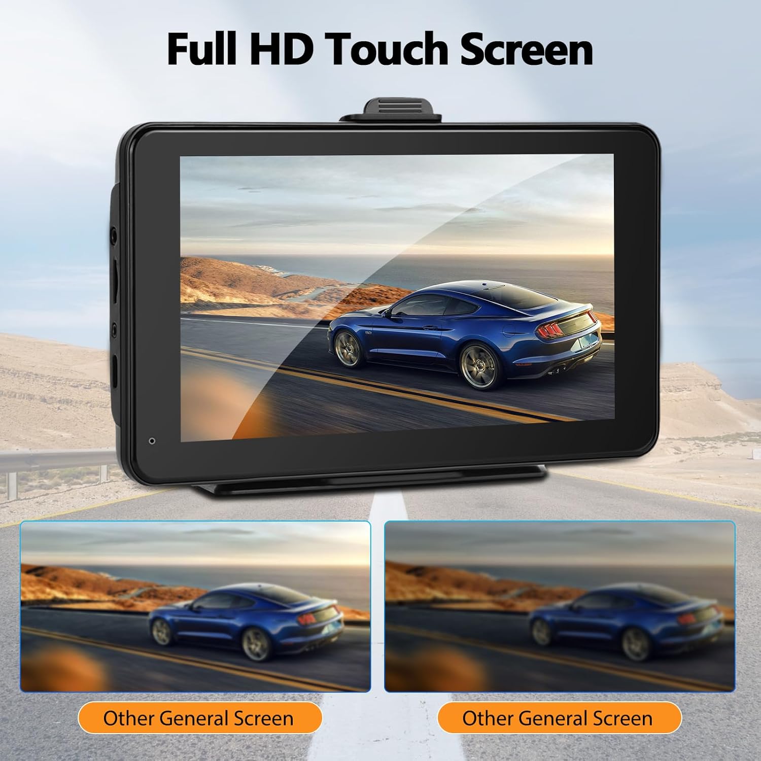 CAMECHO Estéreo inalámbrico portátil para automóvil con Apple CarPlay y Android Auto, pantalla táctil completa HD de 7 pulgadas con radio Bluetooth,