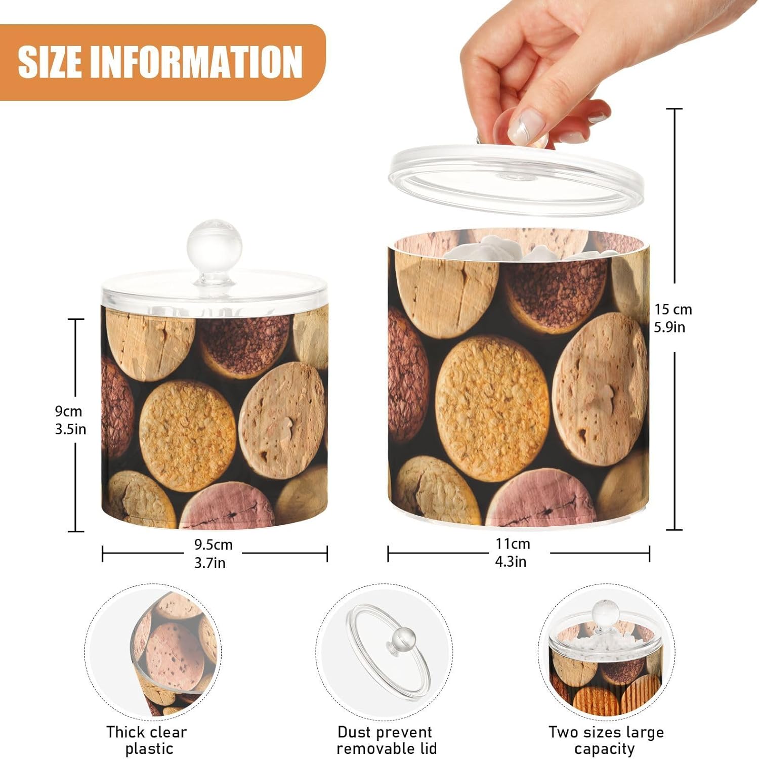 Wine Corks Jars with Lids Bathroom Canisters Decorative Jars Laundry Pods Container Cotton Pad Holder for Dorm Room Essentials for College Students