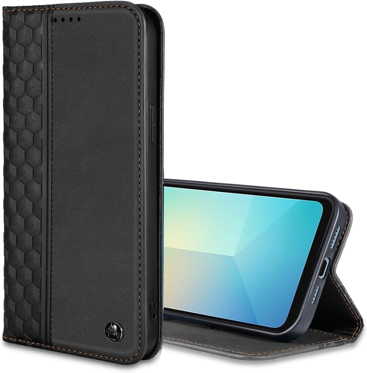 Funda tipo cartera para Samsung Galaxy A06 2024 – Funda de piel sintética con ranuras para tarjetero, funda magnética fuerte para teléfono, color
