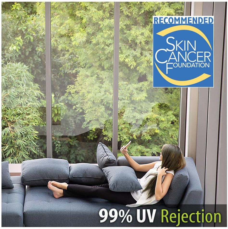 BDF S2M – Película transparente para ventana con bloqueo UV (60 pulgadas x 50 pies)