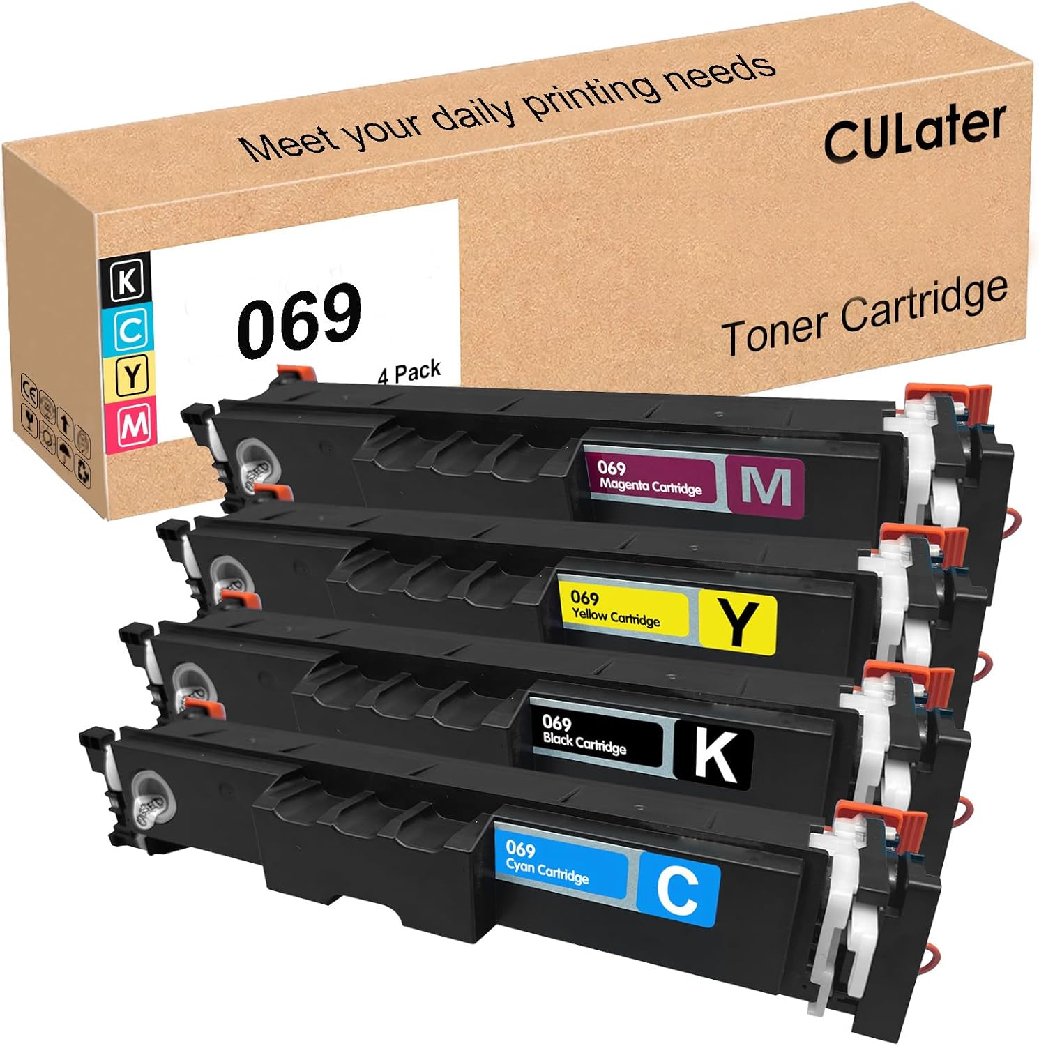 069 Cartucho de tóner remanufacturado de repuesto para impresora Canon LBP674Cdw MF753Cdw MF751Cdw (1 negro, 1 cian, 1 magenta, 1 amarillo)