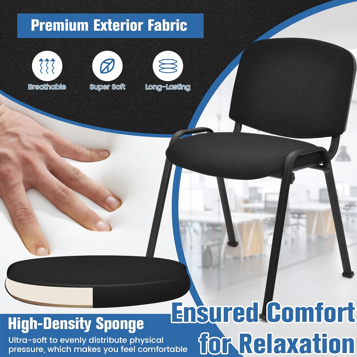 Giantex Set de 5 sillas de conferencia Elegant Design Office Set de espera para huéspedes