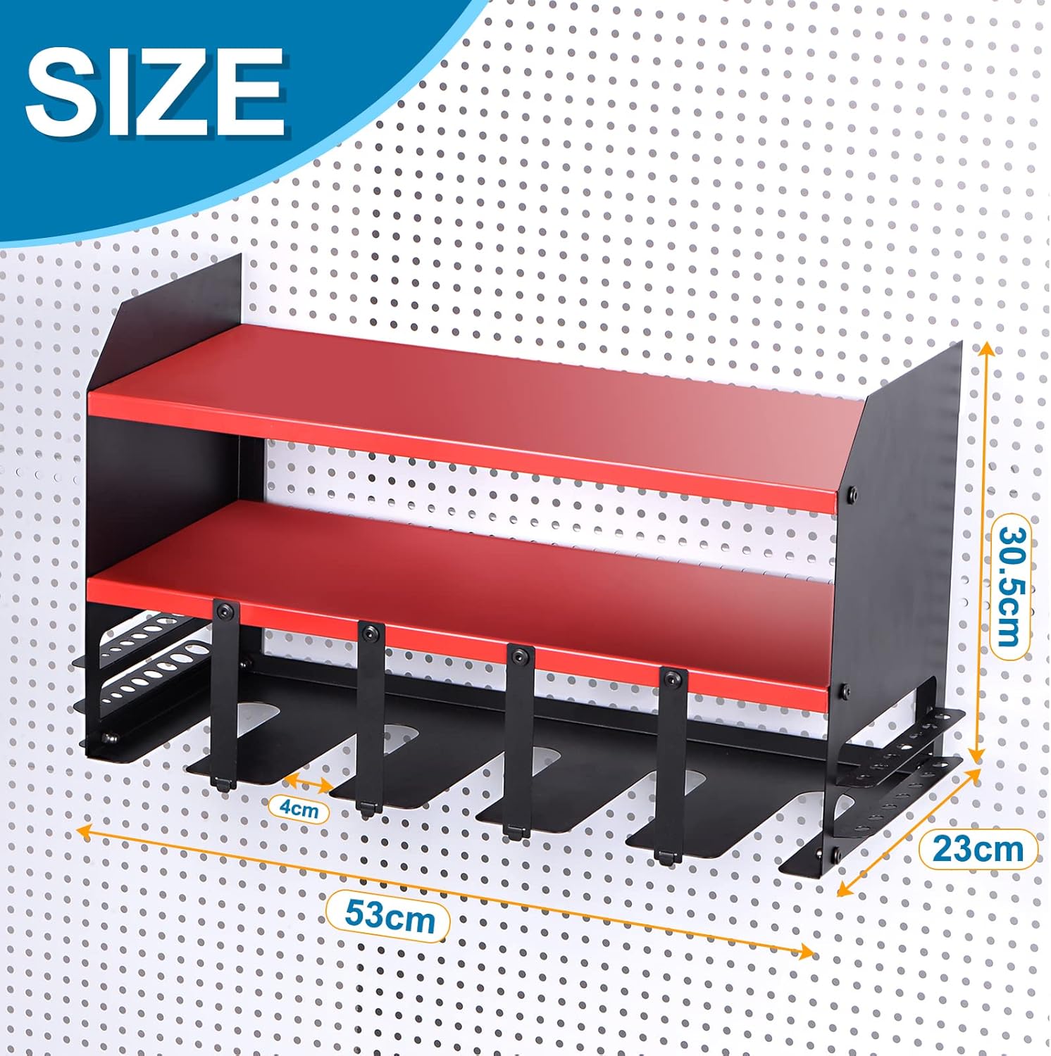 Organizador de herramientas eléctricas de 3 capas, 5 estantes de almacenamiento de taladros, estilo de montaje en pared, estante de herramientas de