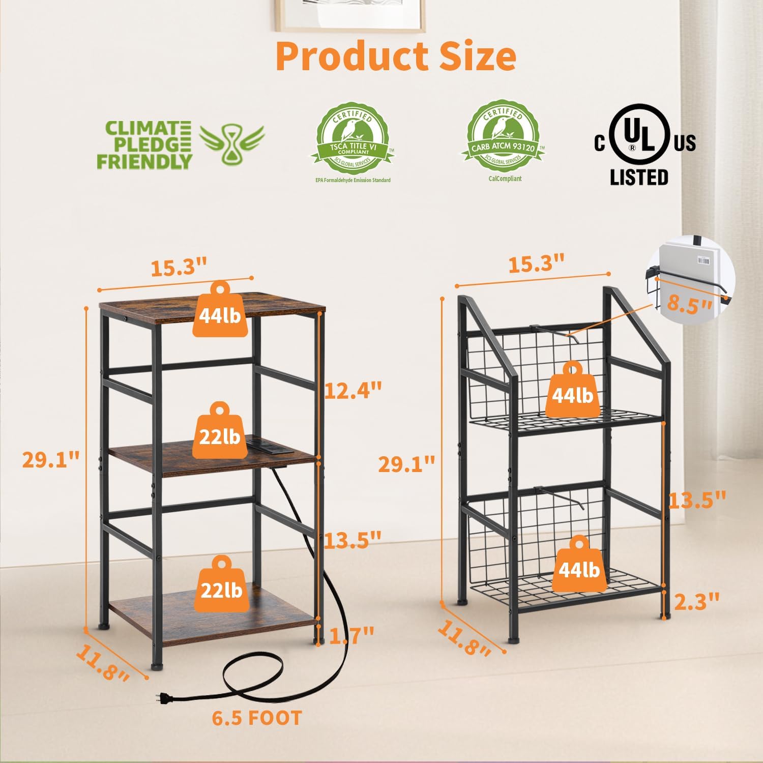 LAKEMID Soporte para tocadiscos con almacenamiento de vinilo, soporte giratorio de 3 capas y soporte de disco de vinilo de acero, mesas auxiliares