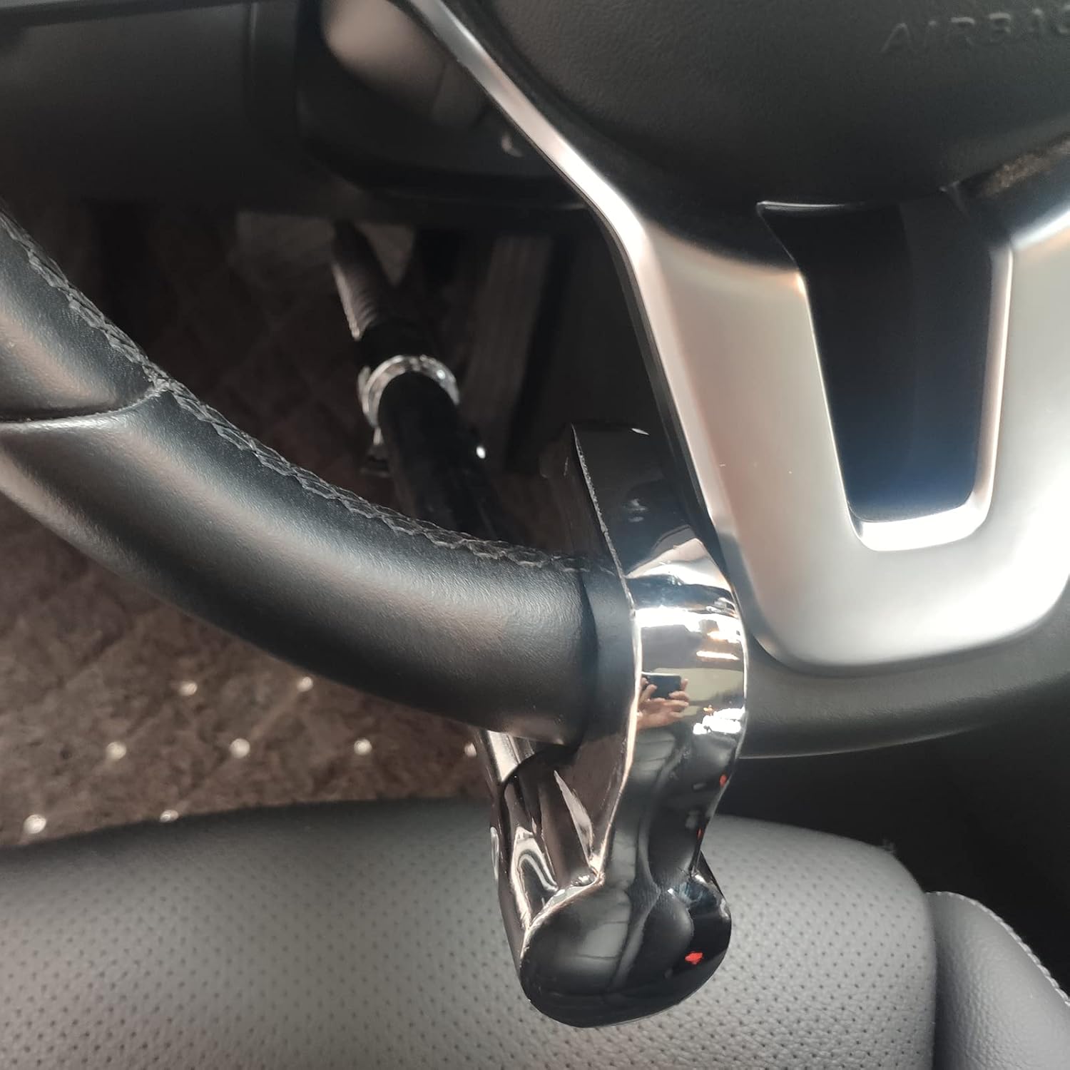 Bloqueo antirrobo para volante, blanco, 33.5 pulgadas