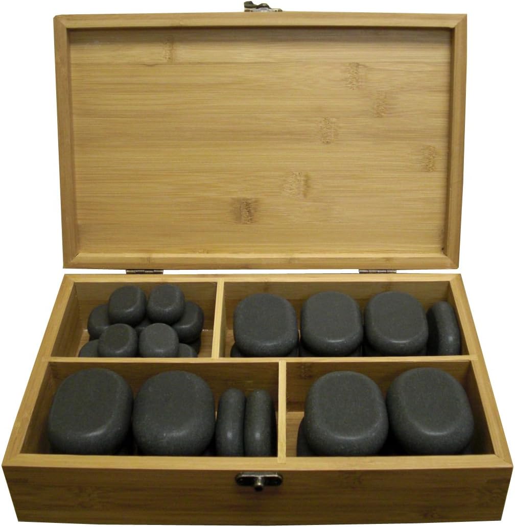 Juego de piedras de basalto para masaje, tratamiento térmico de piedra polaca, 36 piezas