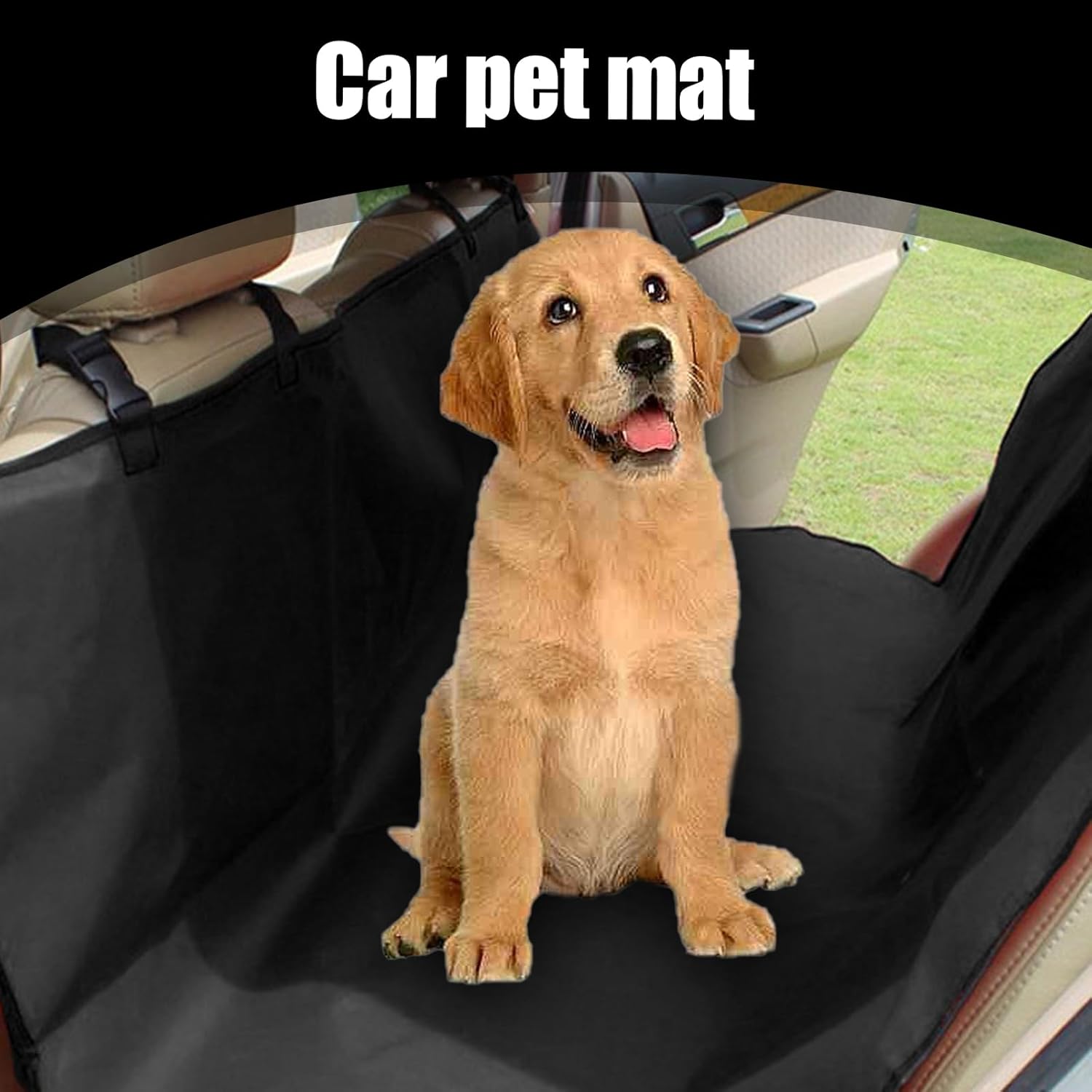 1 funda de asiento trasero de automóvil para perros, 53.1 x 53.1 pulgadas, impermeable, suave, tela Oxford con tira de encuadernación, protector