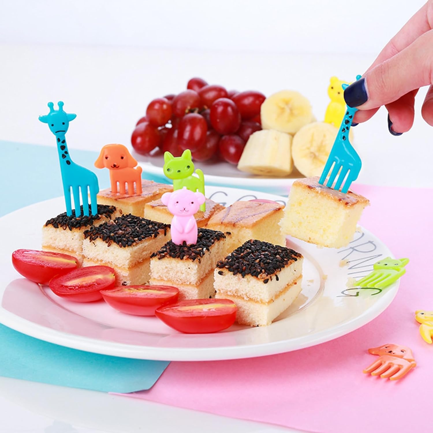 1852120 piezas de alimentos de animales para niños, divertidas selecciones Bento para comensales quisquillosos, lindos palillos de dientes de comida