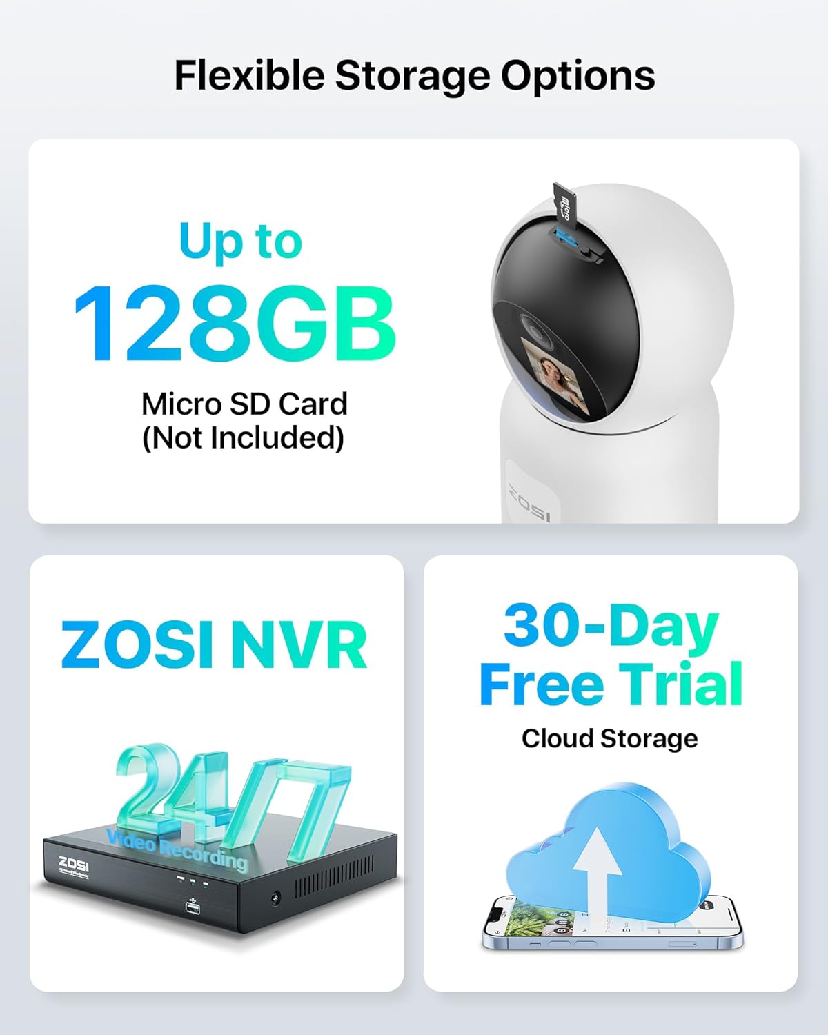 ZOSI Cámara de seguridad de video de 2 vías de 4 MP, C519M 360 View Baby  Pet Dog Monitor, 2.5K Plug-in 2.4G5G WiFi Cámara inteligente para