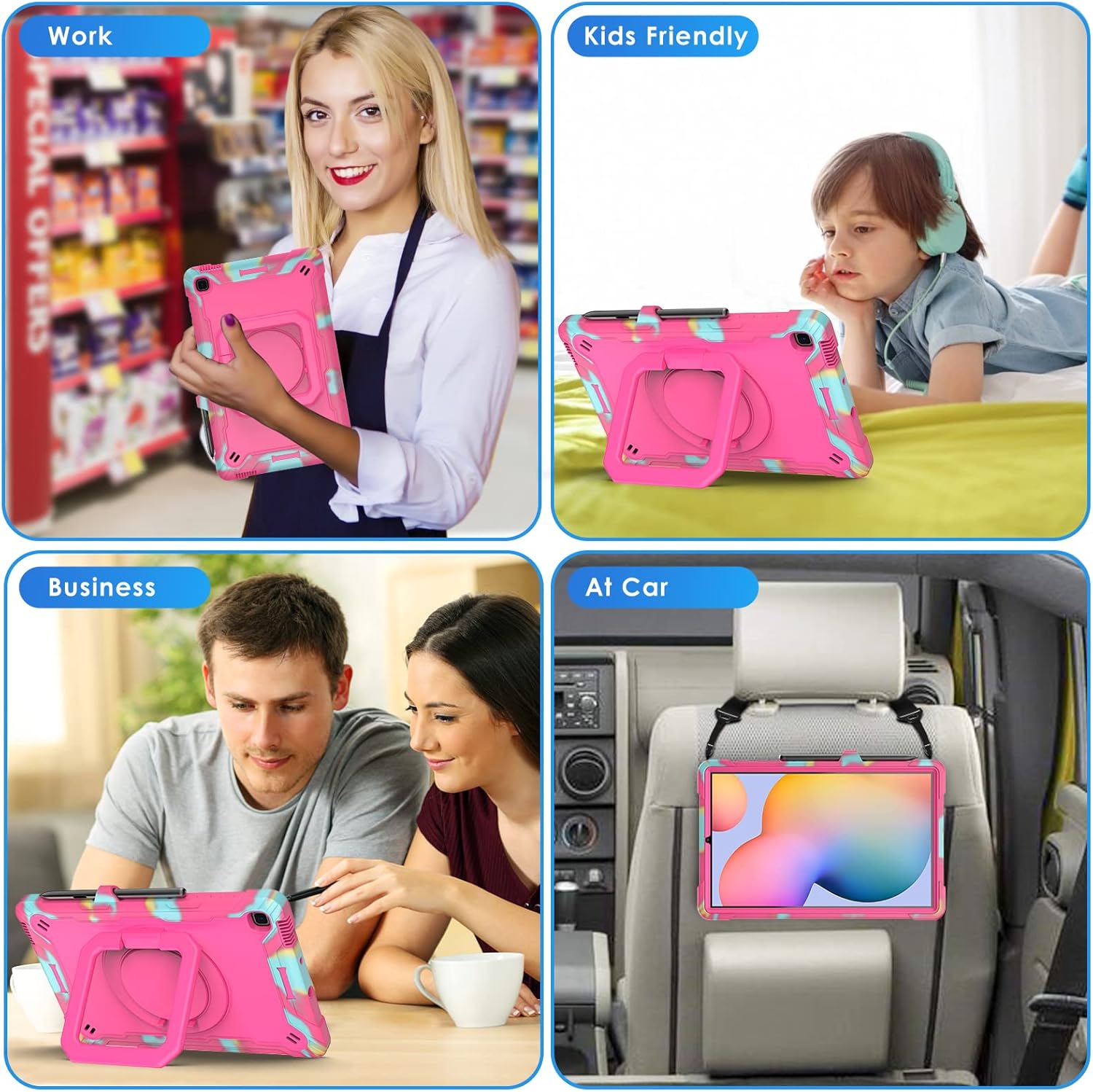 DETUOSI Funda para Samsung Galaxy Tab S6 Lite de 10.4″ 20202022 (modelo SM-P610P615P613P619) con soporte para bolígrafo, resistente a prueba de