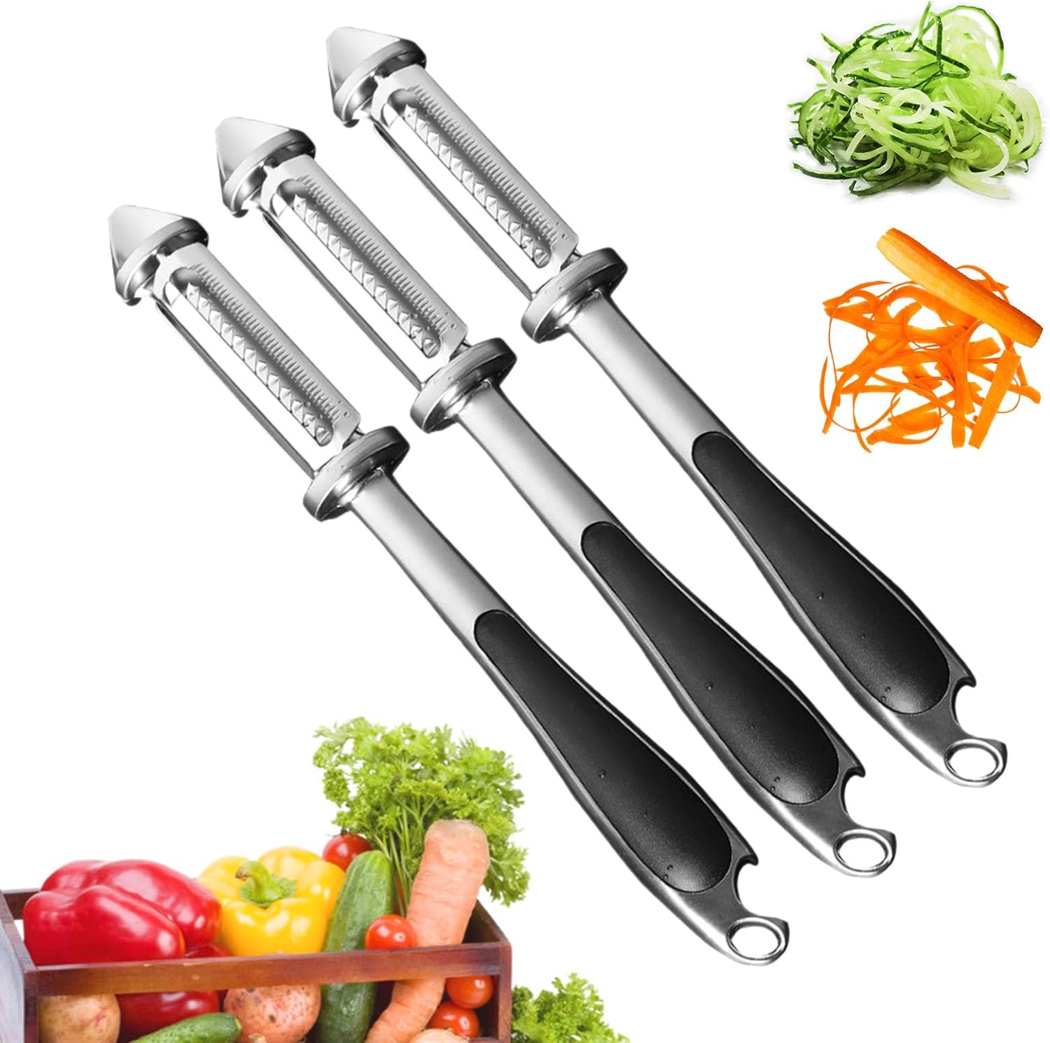 Pelador de verduras todo en uno, pelador de verduras y frutas 3 y 1, cortador de verduras todo en uno, pelador multifuncional de frutas y verduras,