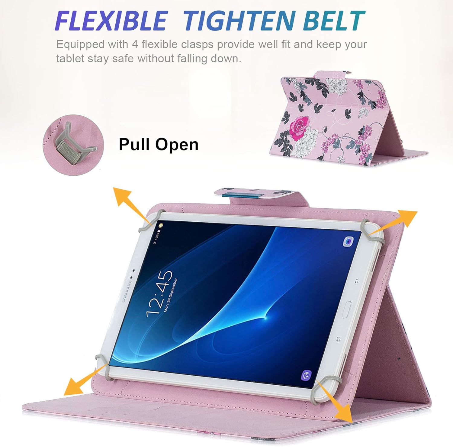 Dteck Funda universal para tablet de 9.5 a 10.5 pulgadas, delgada, ligera, con soporte de bolsillo, para Apple