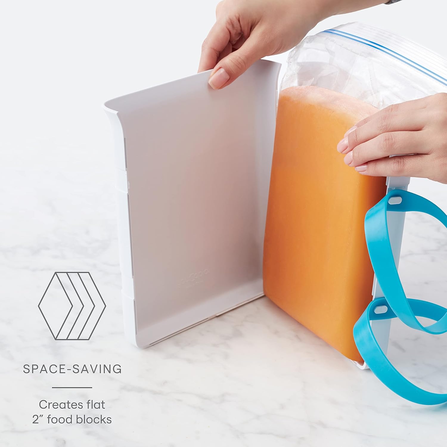 YouCopia FreezeUp – Máquina de bloques de alimentos para congelar, 6 tazas, contenedor para congelar sopa y sobras, color blanco