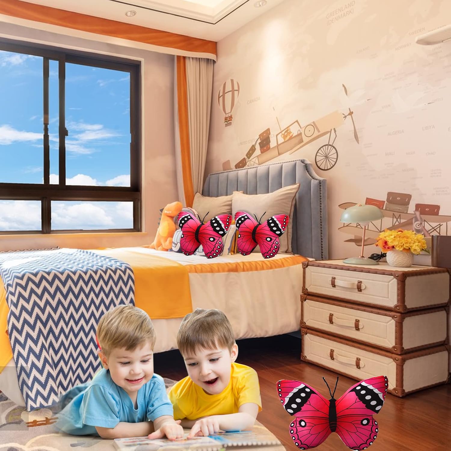 CHELEI2019 Almohada de mariposa de 15.7 pulgadas, diseño de mariposa rosa, juguete de peluche, regalo para niños