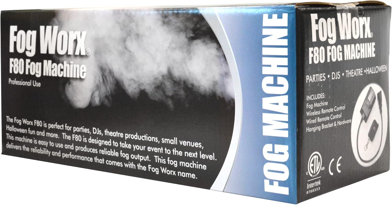 Fog Worx Máquina de niebla profesional de 700 W, incluye control remoto con cable de 9 pies, control remoto inalámbrico, soporte para colgar,