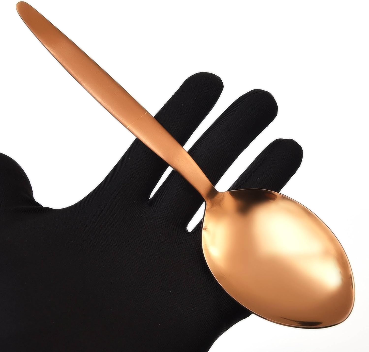 Kunz Spoons Cucharas de cocina de acero inoxidable 1810 de titanio brillante oro rosa cuchara para untar  Cucharas de 9 pulgadas  Cucharas diarias