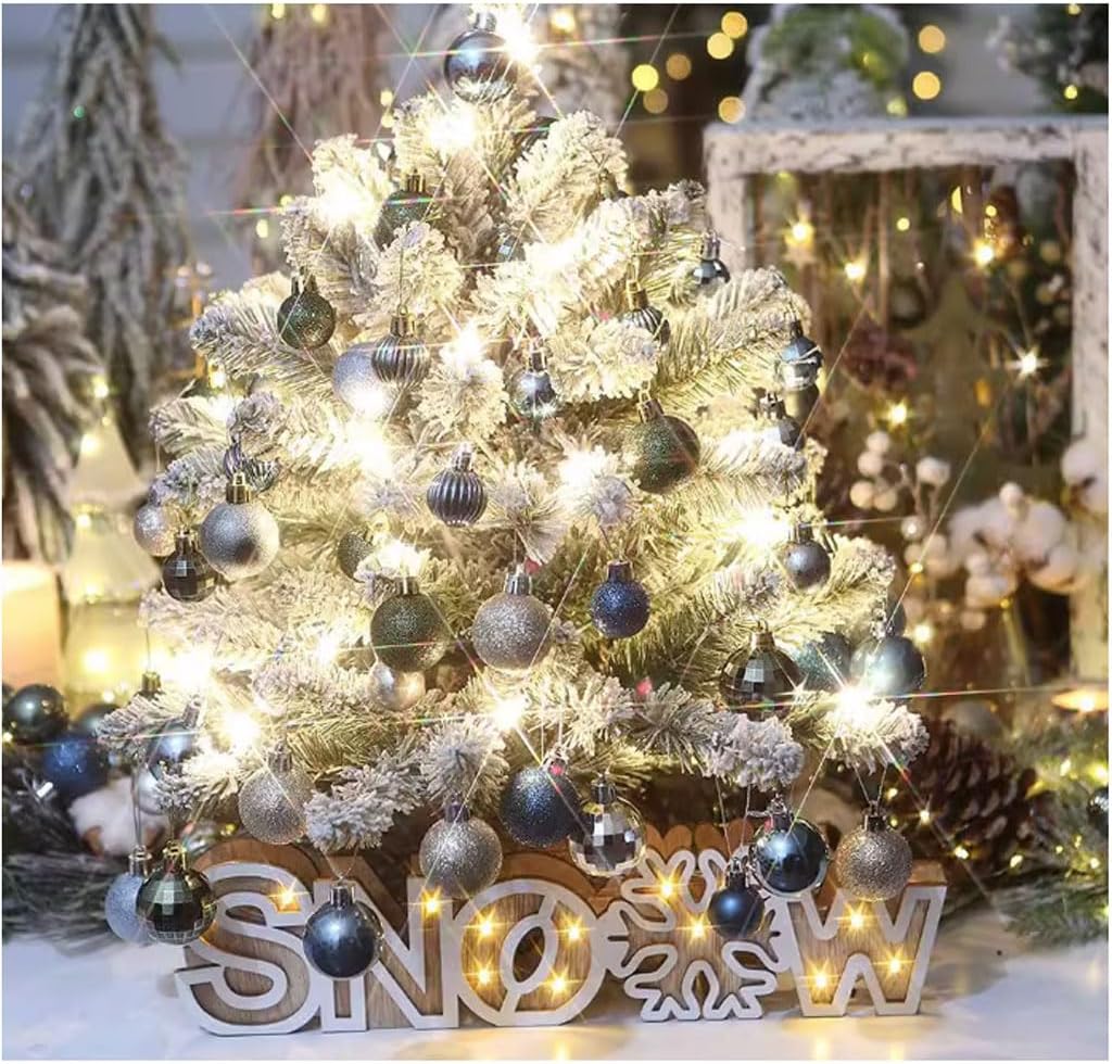 Adornos de 60 bolas de colores para árbol de Navidad, adornos de 1.18 pulgadas, irrompibles, decoración de árbol de Navidad, esferas colgantes,