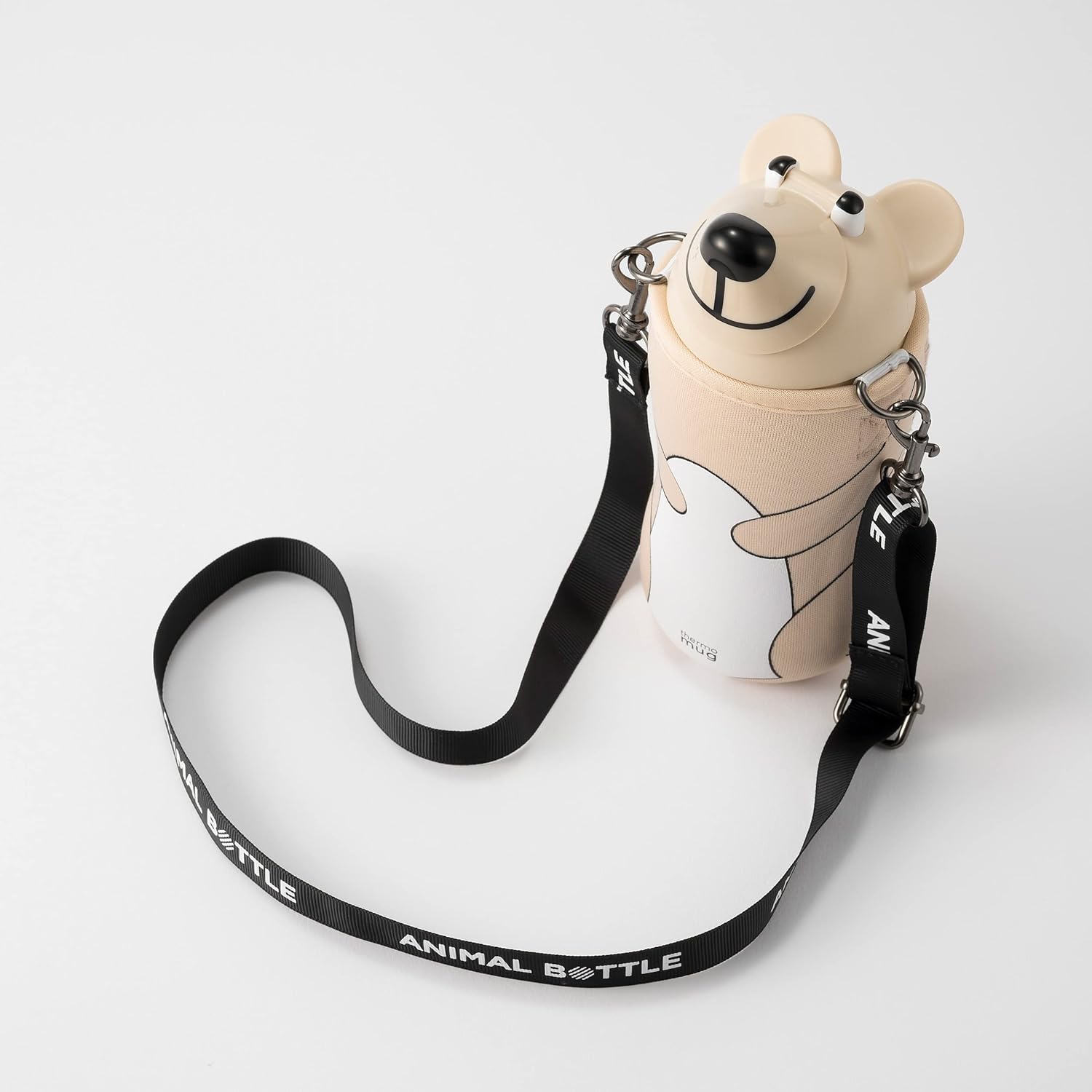 AB20-38 ANIMAL BOTTLE BEAR Sports Bottle, Animal Bottle, 12.8 fl oz (380 ml), Ivory
