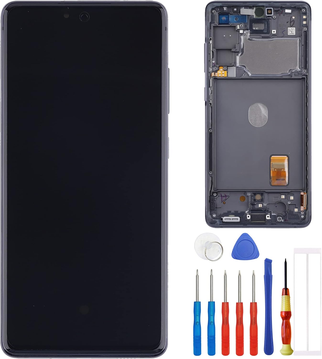 AMOLED – Pantalla compatible con Samsung Galaxy S20 FE SM-G780F SM-G780FDSM 6.5 pulgadas, pantalla táctil LCD con herramientas (negro Aura)