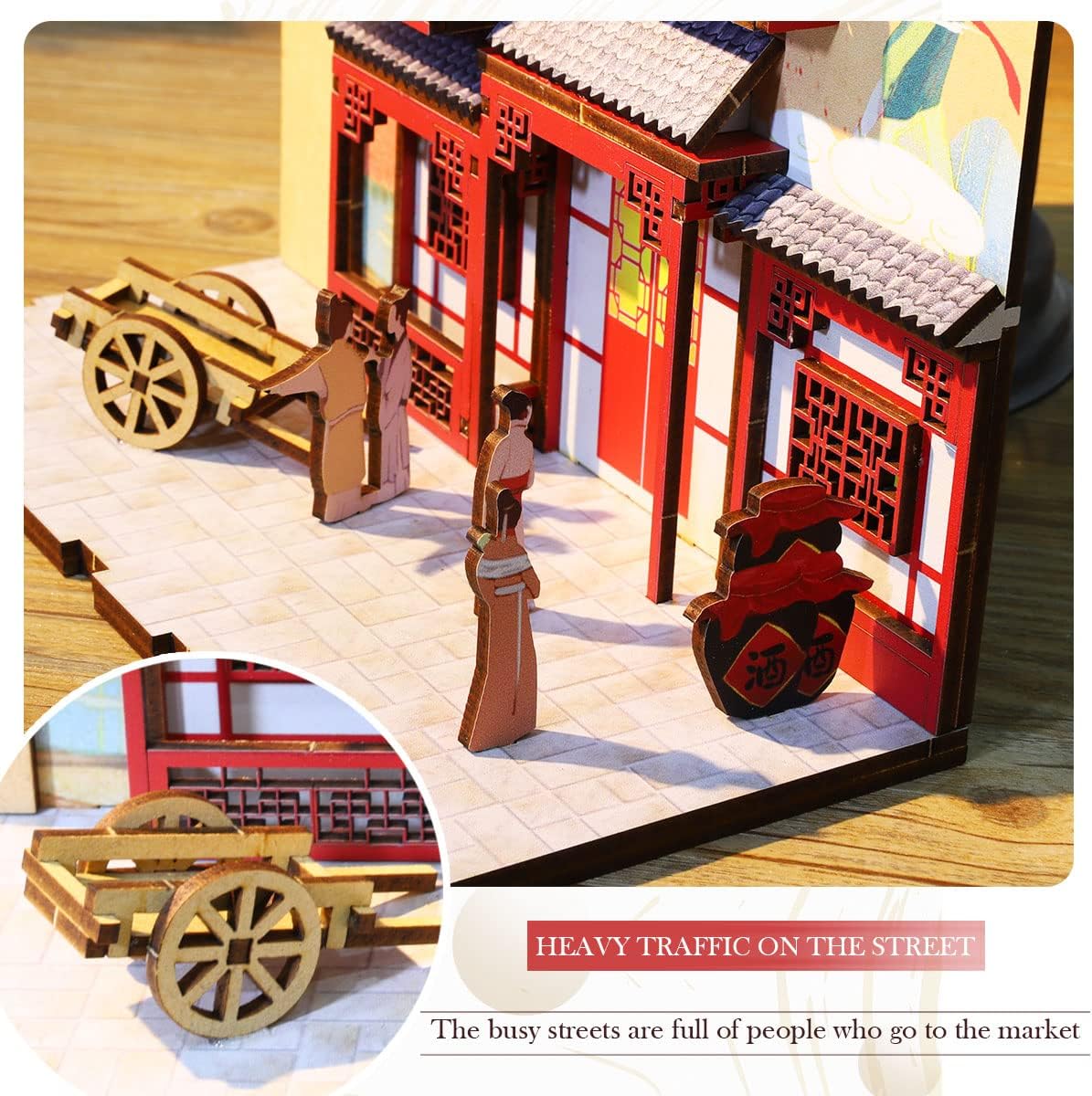 Kit de bricolaje en miniatura para rincón de libros, rompecabezas de madera 3D, decoración con sensor de luz, kit de modelo de casa de muñecas,