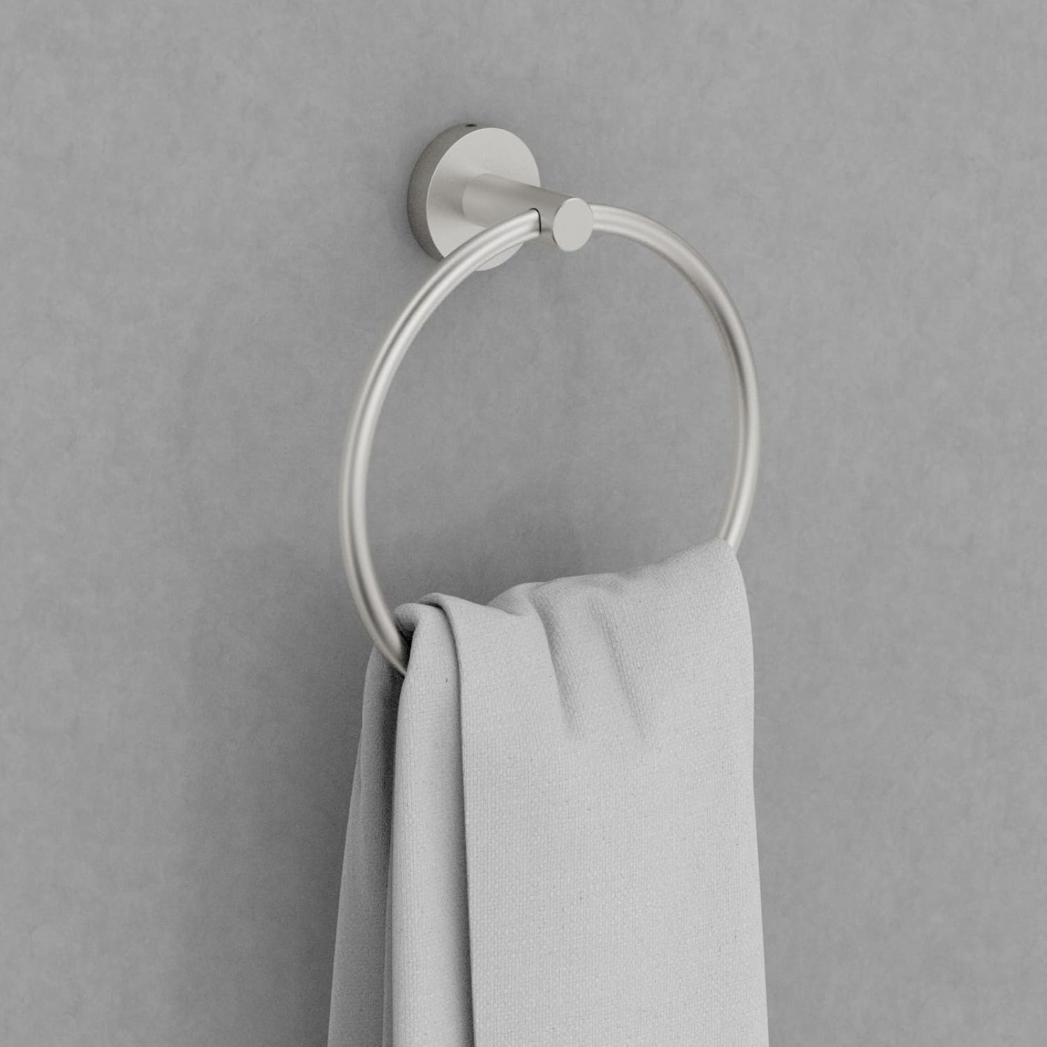 Toallero de anillo de baño, moderno anillo de toalla de mano de baño, colgadores de cocina para pared, níquel cepillado de acero inoxidable pesado