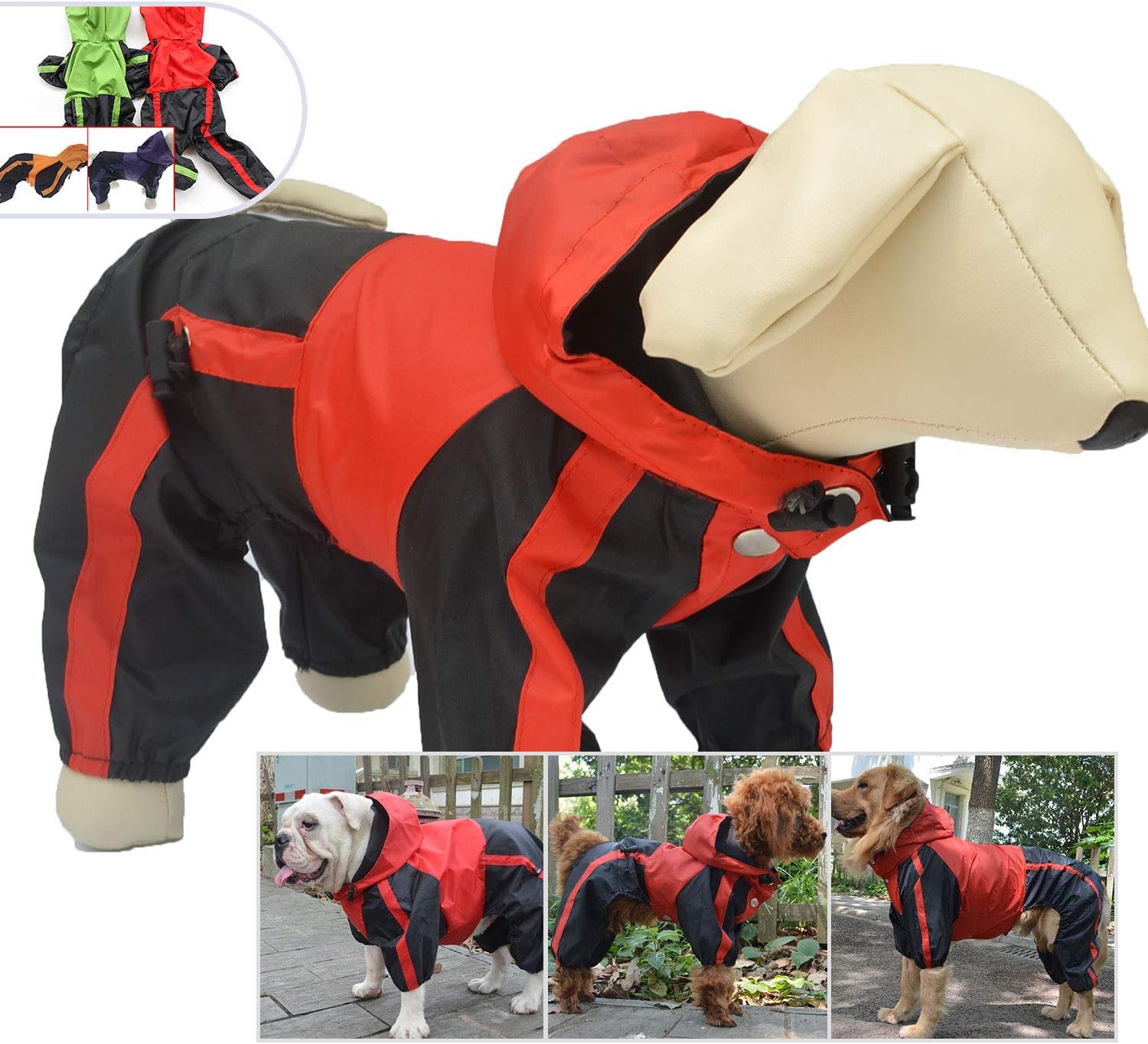 Ropa para mascotas, ropa para perro, ropa para lluvia, nieve, impermeables, cuatro patas, impermeable para perros pequeños, medianos, grandes,