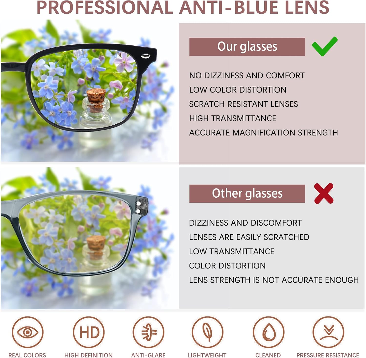 STASTEND Gafas de lectura progresivas multifocales antiluz azul para mujeres y hombres, marco de anteojos de moda