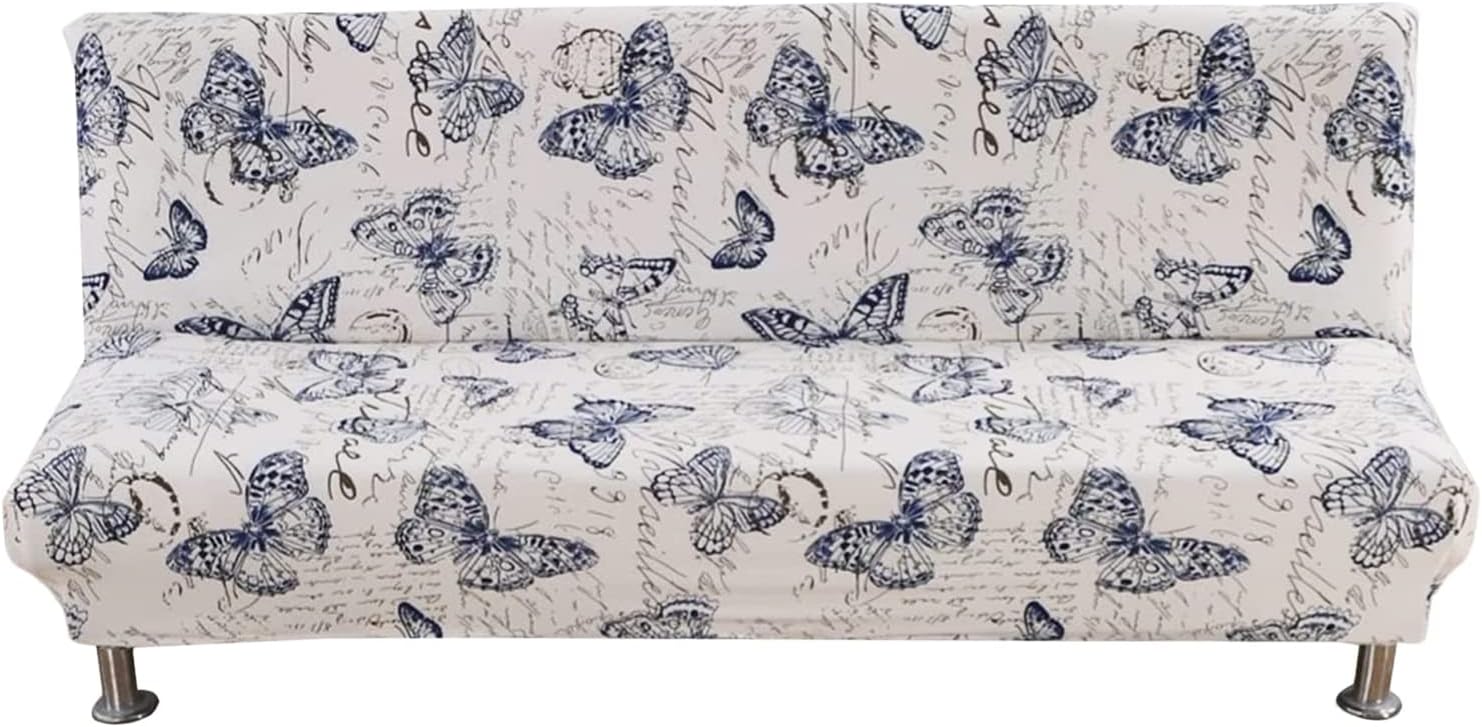 Fundas de futón sin brazos, funda elástica para sofá cama, funda de sofá sin brazos, protector de muebles con parte inferior elástica para sofá