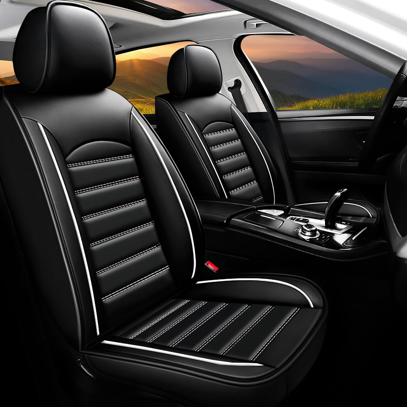 ROBECCHI Fundas de asiento de automóvil para Mercedes-Benz Sprinter 2014-2016, 5 fundas de asiento impermeables, de piel sintética, fundas de