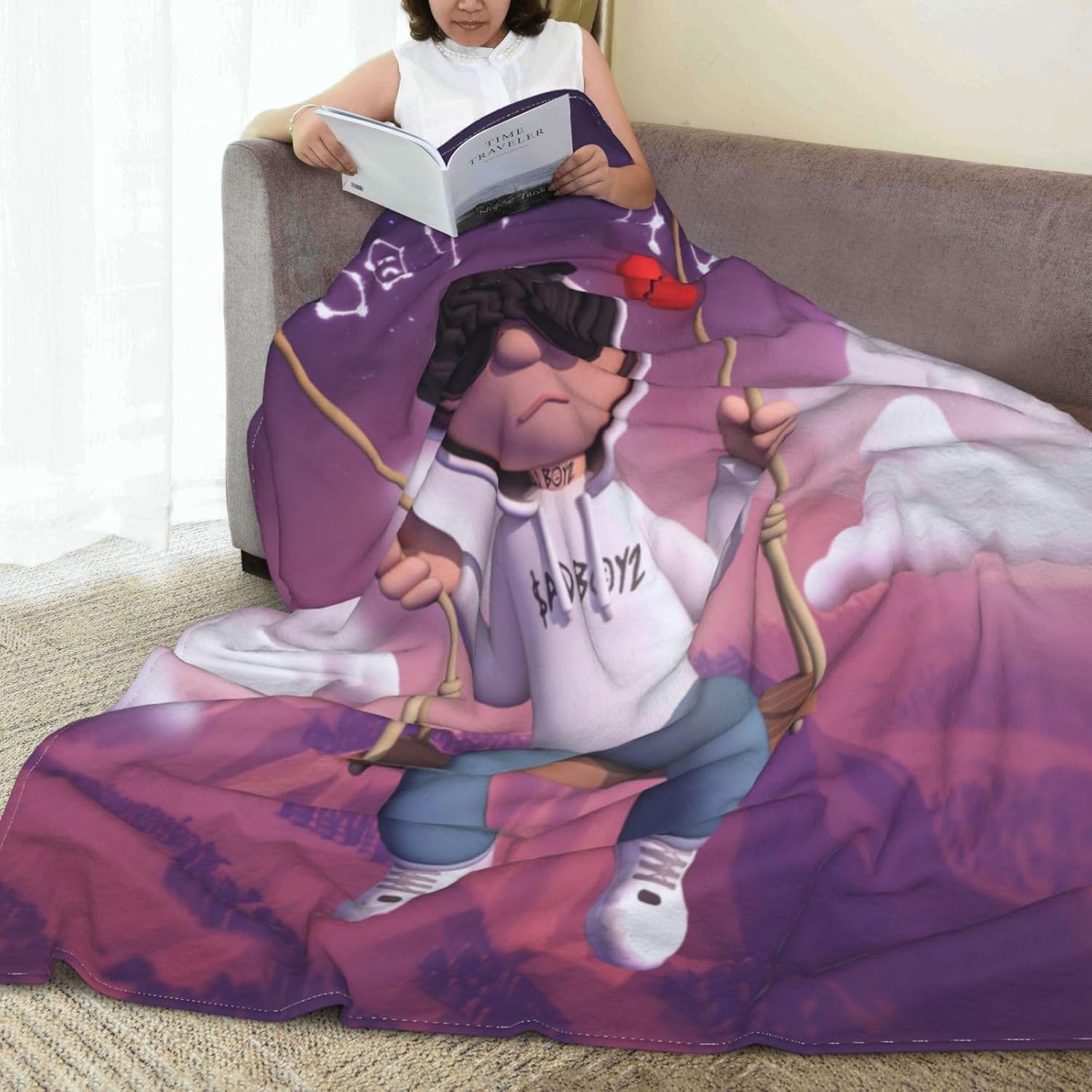 Junior Singer H – Manta de forro polar súper suave y cálida de 40 x 30 pulgadas, ligera, mullida y cómoda, de franela de microfibra, para otoño,