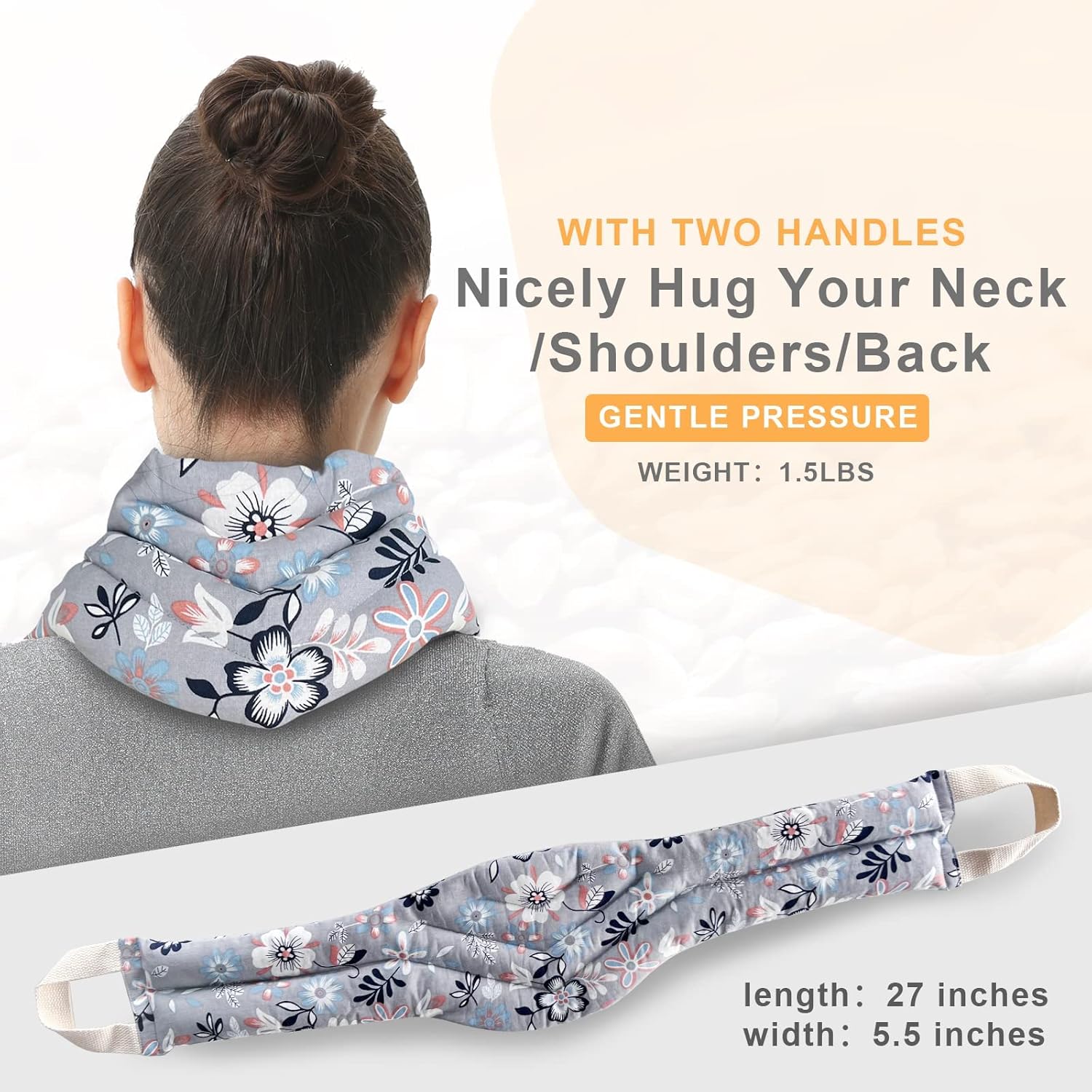 UNCN Almohadilla térmica larga para cuello y hombros para espalda, 31 x 5.9 pulgadas, apto para microondas, paquete de calor húmedo grande, compresa